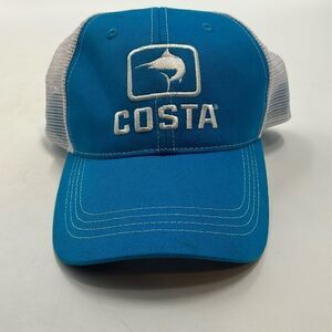 Costa blue white mesh back men hat